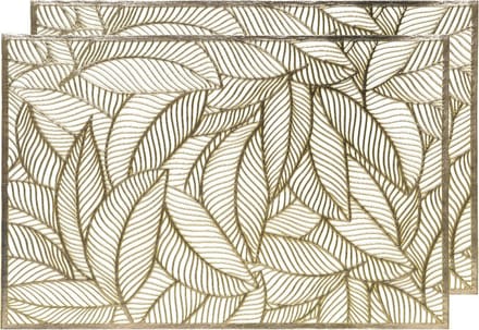 Decoris Tafel placemats - 2x - gouden bladeren - 30 x 45 cm - diner - ontbijt - kerst