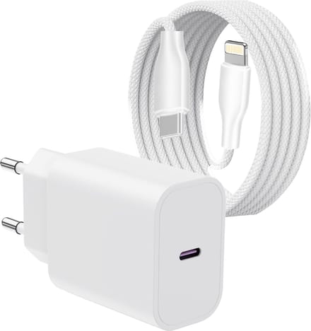 Super Snellader geschikt voor Apple iPhone 14 en iPad met Lightning - 2 Meter Oplader Set