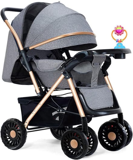 Lichtgewicht Kinderwagen - Reisbuggy - Compact Reizen - Met één hand inklapbaar - 0-5 Jaar - Grijs