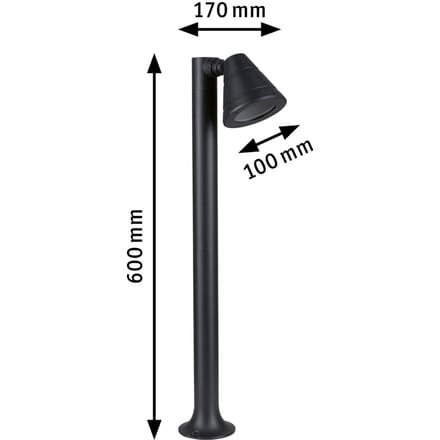 Bolderlamp Trian IP44 rond 600 mm max. 35W 230V Antraciet GU10 Aluminium