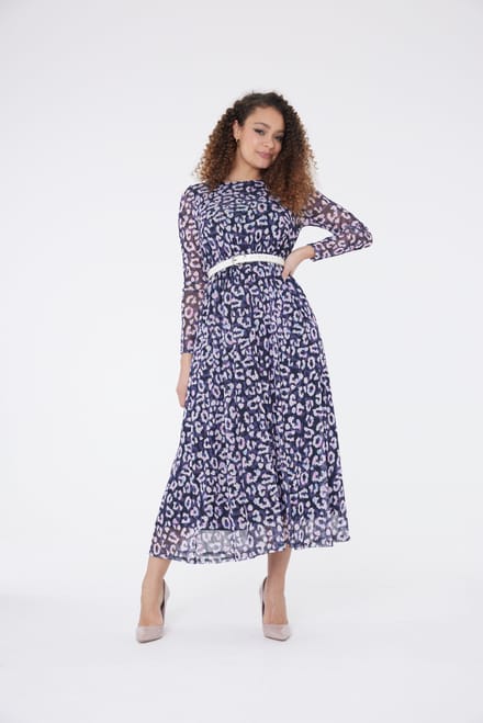 Stella jurk met luipaardprint - Lila