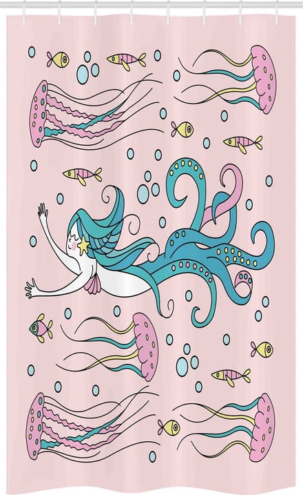 ABAKUHAUS Zeemonster Douchegordijn – Zeemeermin – 120x180 cm – Polyester