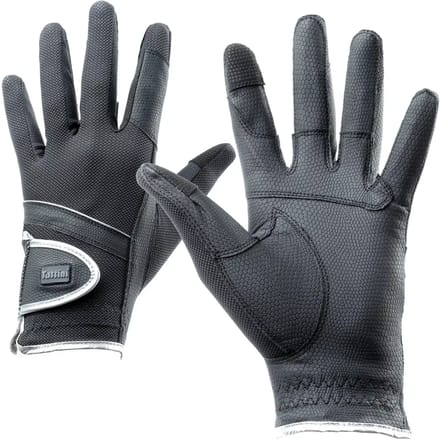 Technische stof en zilveren handschoenen Tattini