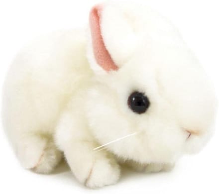 Pluche Konijn - Zacht Dierenknuffel - Decoratief Gebruik - Levensgroot Model - 9.2 cm - Wit
