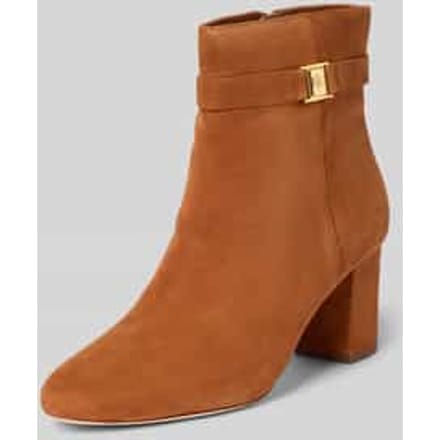 Laarsjes van leer met applicatie, model 'KELLIE'