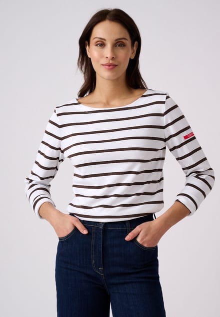 Damart - Thermolactyl marinière, warmtegraad Medium 3 - Dames - Wit - S