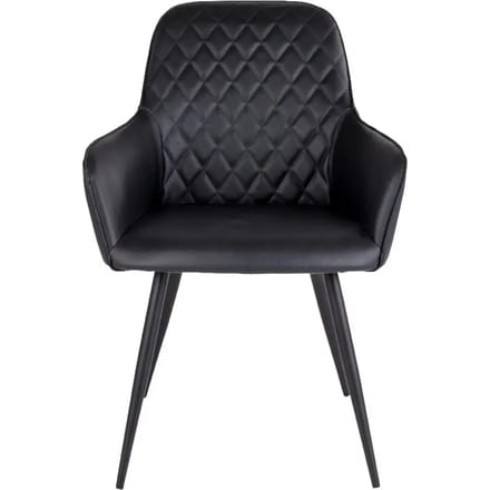 House Nordic Harbo Eetkamerstoel Vegan Leer Zwart - Set van 2