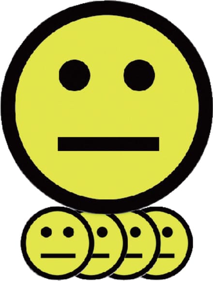 Magneet smiley 75mm emotie neutraal geel 5 stuks