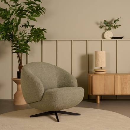 Fauteuil Chance - Textiel / Metaal - Groen - 85 x 79 x 88 cm (BxHxD)