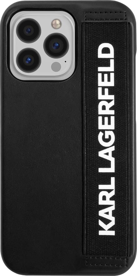 Karl Lagerfeld, Hoesje geschikt voor Apple iPhone 13 Pro - Elastic Strap, Zwart