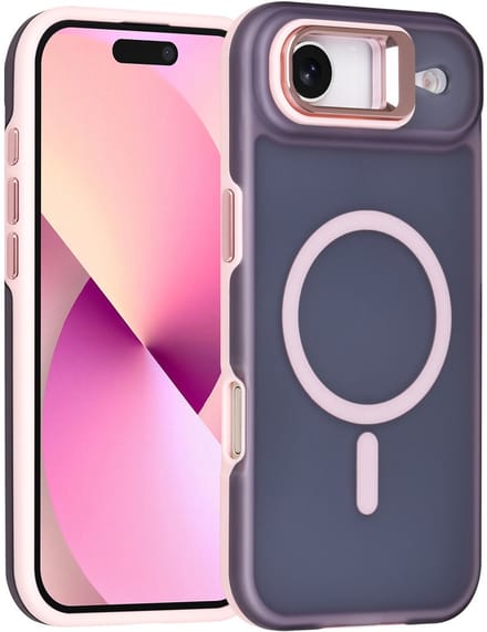 TUNIQ Back cover voor iPhone 17 Air - MagSafe - Met Camerastand - Roze
