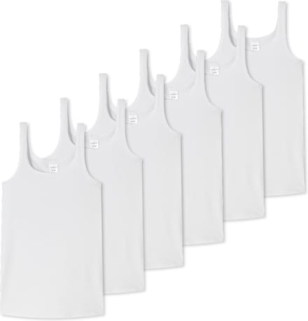 Schiesser Meisjes tops / onderhemden 6 pack Teens Girls 95/5 Cotton