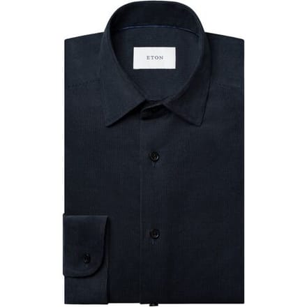 Eton Overhemd Luxury Organic Cotton Corduroy Dark Navy / male
