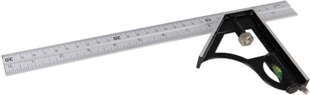 Task Winkelhaak met waterpas - aluminium - 30 cm - metrische schaalverdeling