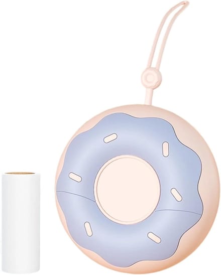 Pluisroller - Haarverwijderaar - Kleding Reinigen - Compact Donut Ontwerp - 9x9cm - Roze Blauw