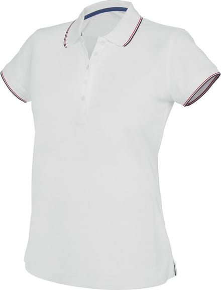 Kariban Dames/dames Contrast Poloshirt met korte mouwen (Wit)