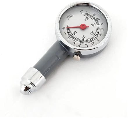 Bandenspanningsmeter - Druk meter - Onderhoud Voertuigen - Duidelijk Afleesbaar - Compact Formaat - Zilver