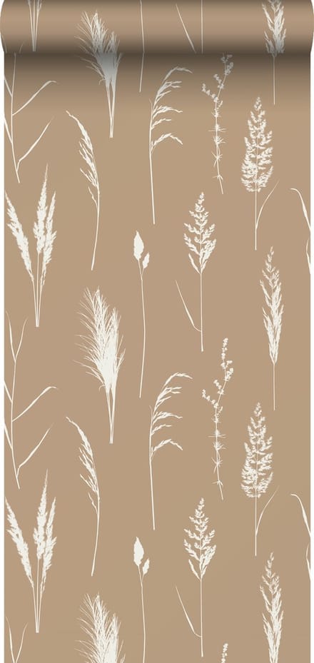 ESTAhome behang pampasgras pluimen beige - 50 x 900 cm - 139387