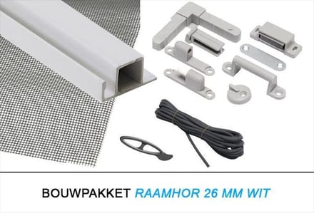 Horrenbouw - Raamhor bouwpakket - Eenvoudige montage - Witte afwerking - grijs gaas
