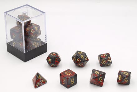 HOT Games Dobbelstenen Bloodspatter Zwart 7 Set.