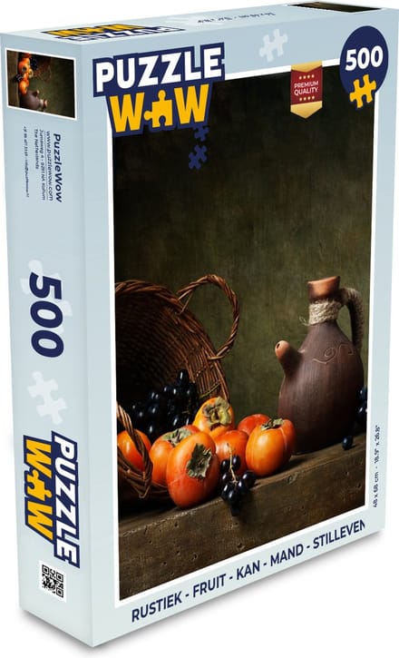 Puzzel Rustiek - Fruit - Kan - Mand - Stilleven - Legpuzzel - Puzzel 500 stukjes