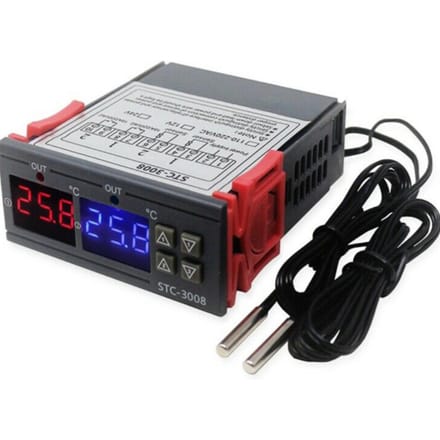 Digitale Weergave Temperatuurregelaar Microcomputer Intelligente Dubbele Regeling Elektronische Verstelbare Schakelaar 12V gray