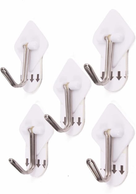 Benson Zelfklevende haken - Verwijderbaar - 3,3 x 3,3 cm - Wit - 5 stuks
