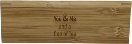 Theedoos 6 vaks, Bamboe met tekst: You & me and a Cup of Tea