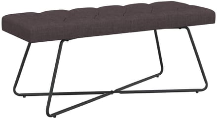 vidaXL - Bank - met - knopen - tufting - Donkerbruin - 110 - x - 40 - x - 46 - cm - Stof