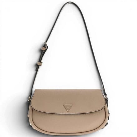 Guess Danya Flap Vrouw Taupe schoudertas in synthetisch materiaal met Plot en Front Logo