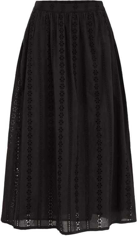 WE Fashion Dames midi rok met broderie anglaise