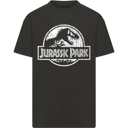 Merchcode Jurassic Park - Distressed Logo Oversize Heren Tshirt - 3XL - Zwart