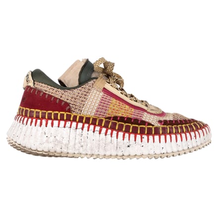 Chloé Nama mesh sneakers in veelkleurig suède