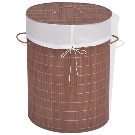 vidaXL - Wasmand - ovaal - bamboe - bruin