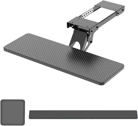 Bureau Extender - Toetsenbord Lade - Ergonomisch Werken - Verstelbaar & Draaibaar - Onder Bureau - Zwart