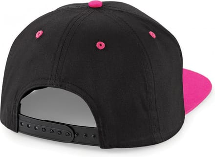 Beechfield 5 Panel Contrast Snapback Cap B610C - Black / Fuchsia - One size