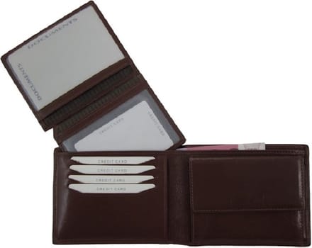Portemonnee Plantaardig gelooid Rundleer Cognac Bruin met extra kaart clip