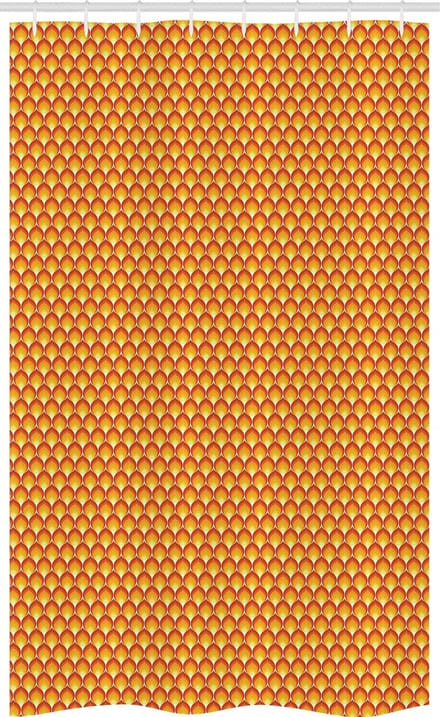 ABAKUHAUS Abstract douchegordijn – Vermiljoen Mosterd – 120x180 cm