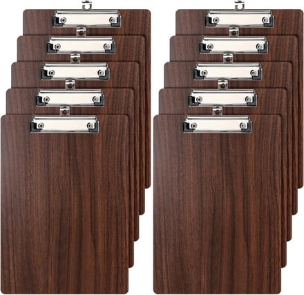 Set van 10 A4 Clipboards van Walnoot Hout - Ideaal voor Kantoor, School en Creatieve Projecten