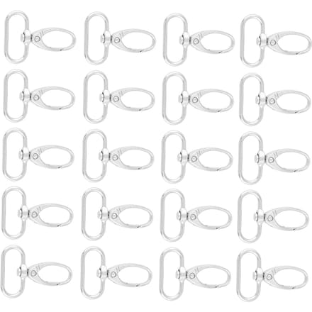 20 stuks zinklegering tas sluitingen draaibare karabijnhaken sleutelhanger sleutelring haken (25 mm) white