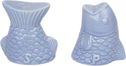 Helio Ferretti Peper- en Zoutstel Vis Blauw Keramiek