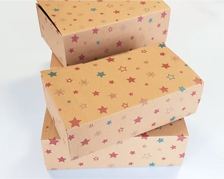 Geschenk dozen - Kraft Geschenkdozen Kerst - 4 stuks - Kerstthema
