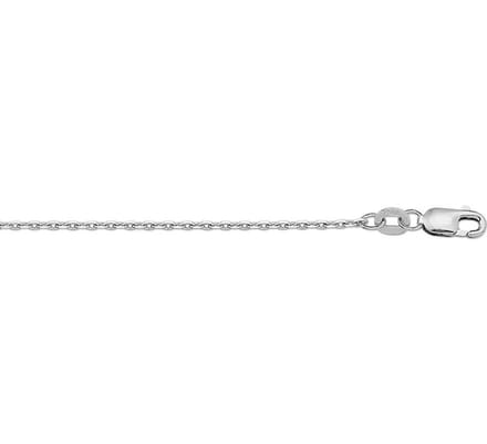 YO&NO - Ketting - Witgoud - Anker - gediamanteerd -  1,3 mm -  41 - 43 - 45 cm - 585 goud