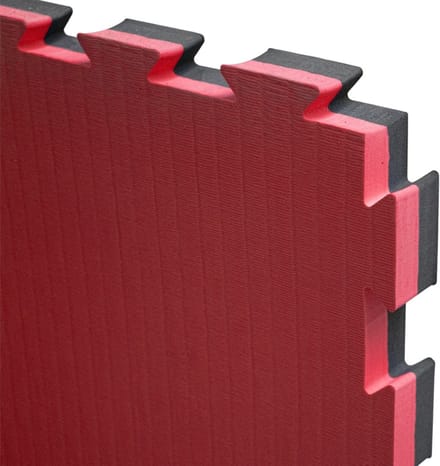 Puzzelmat Sportvloer 100 x 100 x 2,5cm - Zwart / Rood