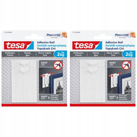Tesa - Zelfklevende Spijker - 2 kg - Wit - Voor Behang en Stucwerk