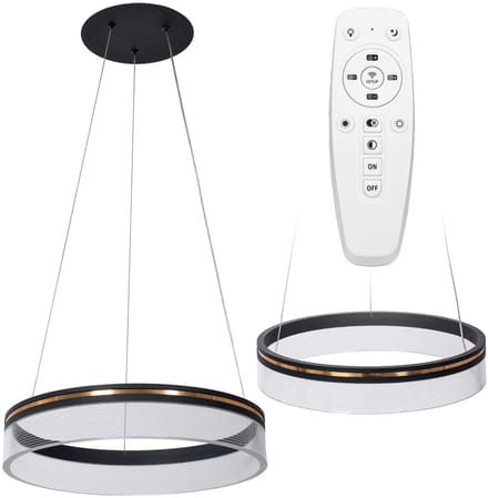 Toolight App1191-Cp Hanglamp 40Cm Zwart 40X40X8Cm
