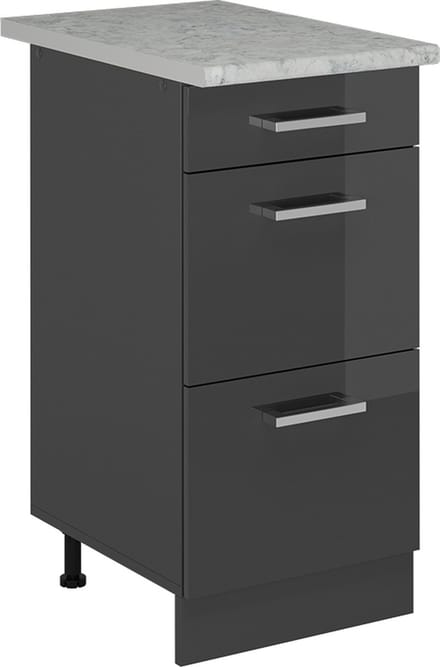 Vicco R-Line Keukenonderkast – 40 cm WB Marmer Antraciet Hoogglans
