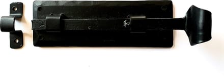 Zwarte deur of raam grendel 15 cm smeedijzer zwart