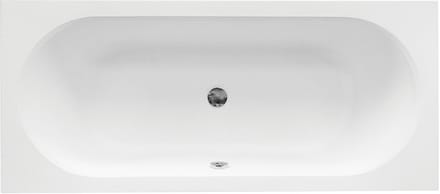 Badland VITAE ligbad 150 x 75 cm wit met baddrager met hoofdsteun met bamboe badplank