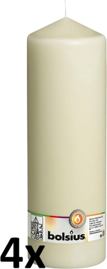 Bolsius Stompkaars - 300/100 mm - 4 stuks - Ivoor